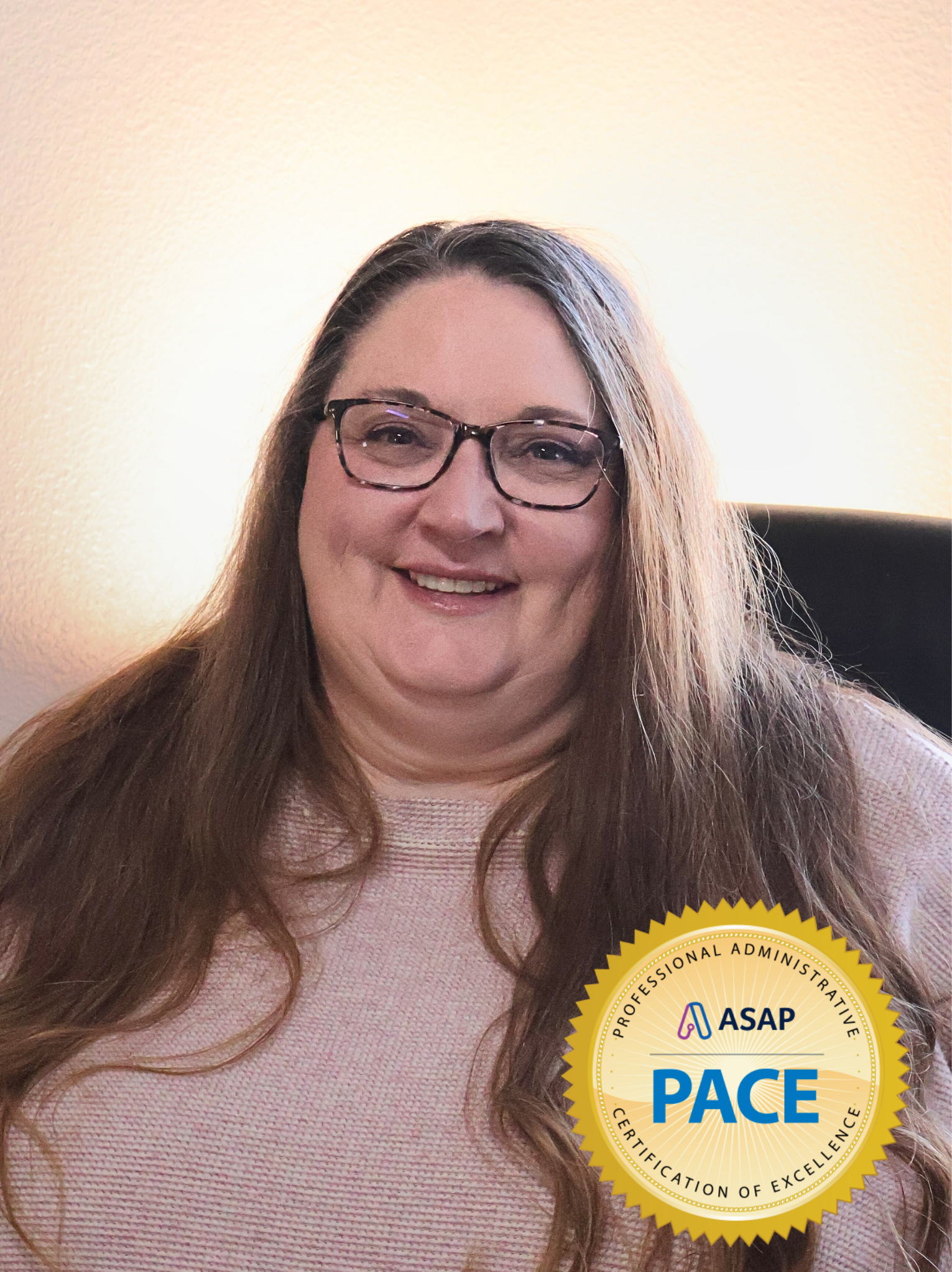 Photo of andra choate after gettting her PACE certification